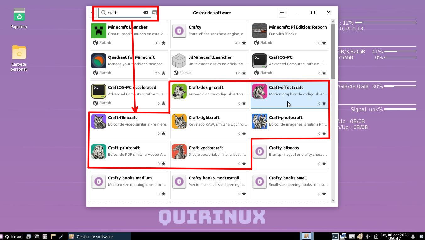 Centro de software de Quirinux > Aplicaciones Craft