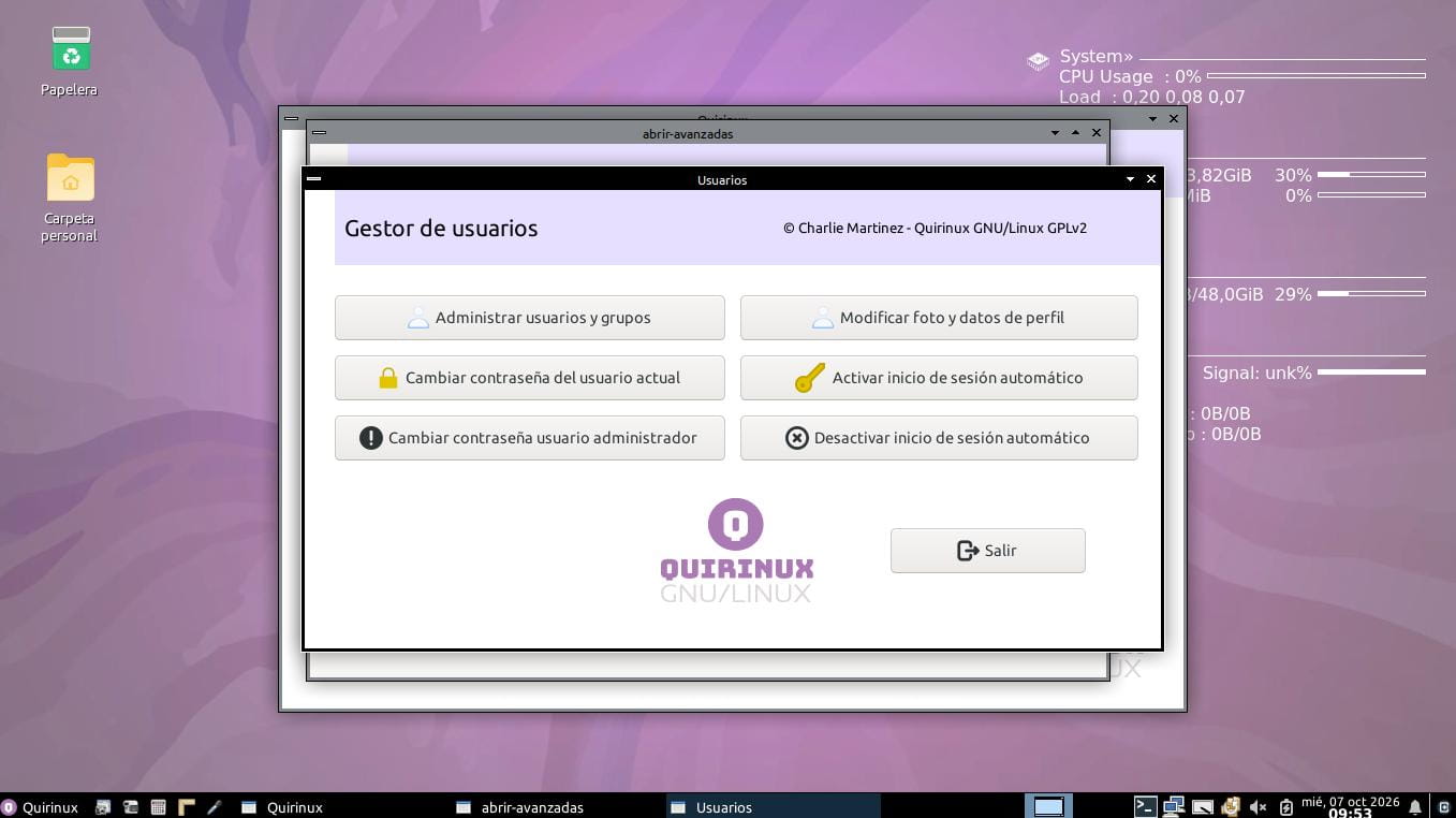 Gestor de usuarios de Quirinux